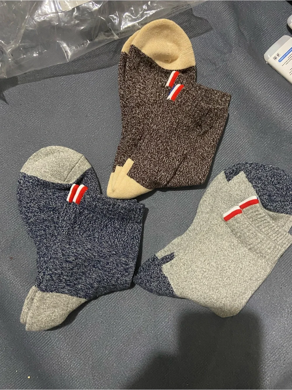Men's Low-Cut Cushioned Socks - Gray, Navy & Brown - Pack of 3
